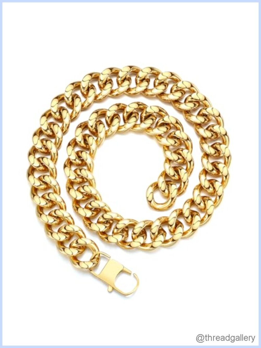 Stainless Steel Cuban Link Chain Necklace Chunky Statement Jewelry